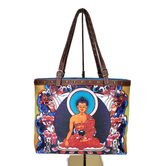 Isabella Fiore VINTAGE Buddha Shakyamuni Beaded Handbag/Tote - Picture 4 of 16